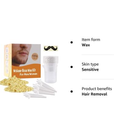 Nose Wax 100g Kit for Men & Women | Easy, Quick & Painless Hair Removal with 30 Safe Tip Applicators | Long-Lasting Results (15-20 Uses) - Buy Online on GoSupps.com