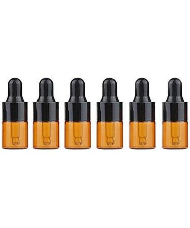 Vasana 12 Mini-Mounted Stone Glass Drip Bottles - 2ml Black Rubber Cap for Cosmetics Perfume Travel & Makeup - Buy Online on GoSupps.com