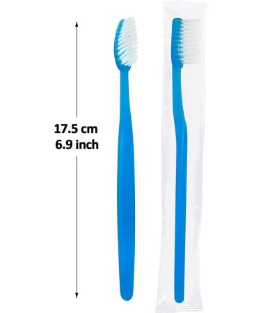 Blue Handle Toothbrushes - Individually Wrapped Multipack for Hotels & Travel (20 Pack) - Best Disposable Toothbrushes - Buy Online on GoSupps.com