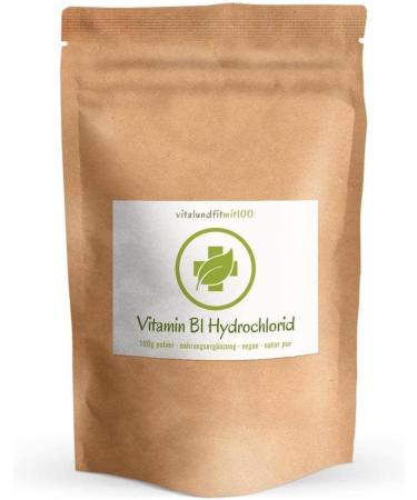 Buy High-Purity Vitamin B1 Hydrochloride (Thiamin) 100g - Natural Vegan High Bioavailability Non-GMO No Additives - International Shipping Available - Buy Online on GoSupps.com