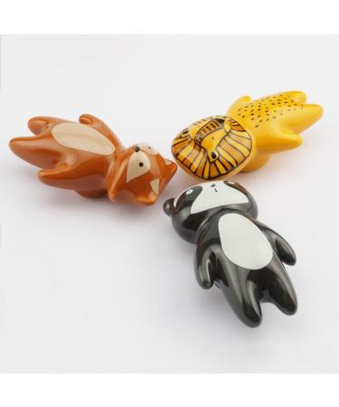 Akogd Ceramic Cabinet Buttons for Children - 6 Decorative Cartoon Animal Drawer Handles for Kids' Rooms - Buy Online on GoSupps.com