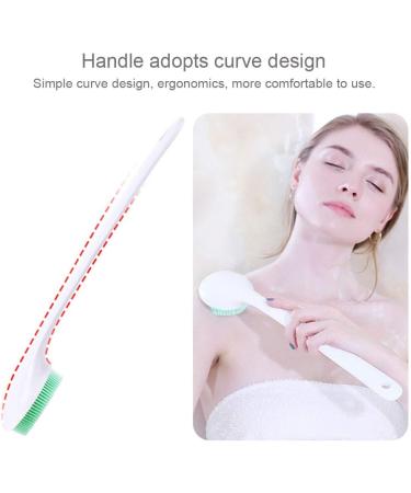 Silicone Body Scrubber Exfoliator Back Brush with Long Handle for Shower - Soft Bristles, Non-Slip, BPA-Free - Shower Scrubber for Men and Women - Buy Online on GoSupps.com