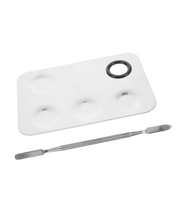 Palette Maquillage Acier Inoxydable avec Spatule Plateaux de M lange pour Fond de Teint et Ombres Paupi res Surface Portable pour Maquillage Professionnel