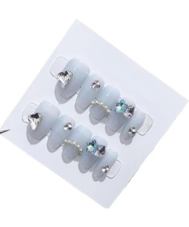 Handmade Long and Short Nail Patches for Artificial Nail Enhancement(Color:19598 Size:S)
