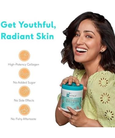 Hkvitals Marine Collagen Supplement (Orange 200g) | Vitamin C E Sodium Hyaluronate | For Healthy Skin Hair & Nails - Buy Online on GoSupps.com