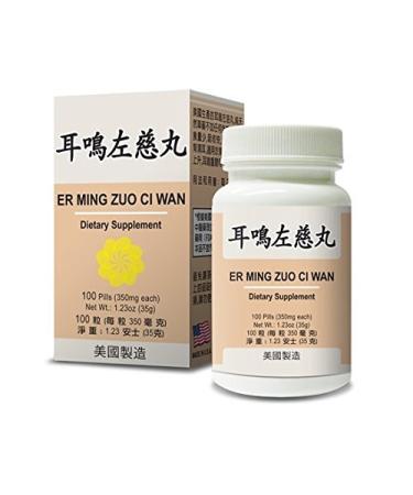 Rehmannia Blend - Er Ming Zuo Ci Wan Herbal Supplement Helps for Ringing in The Ears & Deafness  Nourish The Kidney Function Which Will Help with Hearing 350mg 100 Pills Made in USA