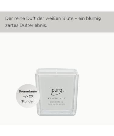 Ipuro White Lily Fragrance Candle - Stylish Minimalist Candle 125g | Puristic Flowery Aroma Ideal for Home Decor - Shop Internationally - Buy Online on GoSupps.com