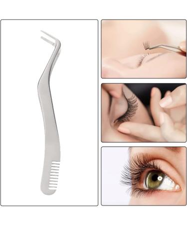 Eyelash Extension Tweezers 2-in-1 | Stainless Steel Eyelash Applicator & Comb for Makeup Artists & Beginners - Shop Internationally - Buy Online on GoSupps.com