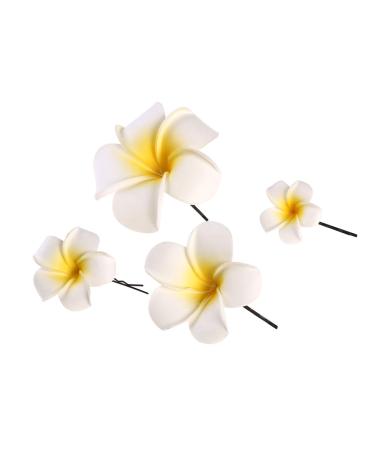 Women Hawaiian Plumeria Hair Clip Wedding Bridal Jewelry Hair Clip Barrette Hair Accessories 4 Pieces