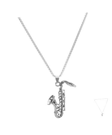 ibasenice Choker Necklaces for Woman Hip Hop Sax Necklace Trendy Necklace Saxophone Fashion