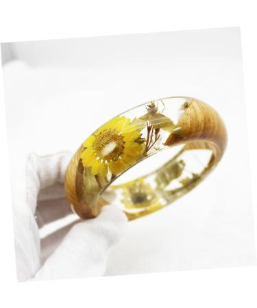 TENDYCOCO 2 Pcs Flower Bracelet Gemstone Bracelets Wood Bracelet Hawaiian Bracelet Friendship Bracelets Resin Bangle Bracelet Clear Bracelet Bangle Clear Epoxy European and American Jewelry 6.4X2.3CMx2pcs As Shownx2pcs - Buy Online on GoSupps.com