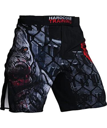 Hardcore Training Pitbull City Fight Shorts Men's Boxing MMA Combat BJJ Grappling Fitness Muay Thai Kickboxing No Gi X-Small