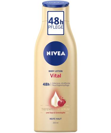 Nivea Vital Body Lotion 1 pack (1 x 250 ml) intensively nourishes and firms soy & pomegranate for mature skin