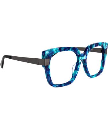 Zeelool Floral Oversized Square Blue Light Blocking Glasses for Women - UV400 Protection - Buy Online on GoSupps.com