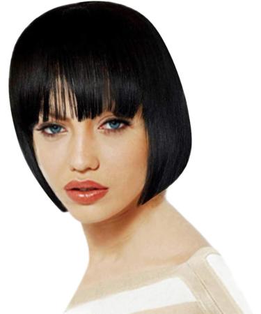 Shop Kashyk Black Short Bob Wig - Realistic Heat-Resistant Synthetic Ombre 10 Inch Wig for Women - Buy Online on GoSupps.com