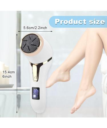 Electric Callus Remover with Dust Collector | Rechargeable & Waterproof Foot File | Professional Foot Care Kit for Dead Skin Removal - White - Buy Online on GoSupps.com