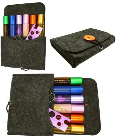 Yronty Small Felt Storage Boxes for Essential Oils | Portable Tote for 6 or 4 Bottles | Premium Black Organizer - Buy Online on GoSupps.com