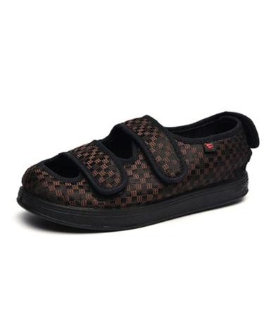 KXSM Diabetic Shoes Elderly Swollen Feet Walking Shoes Adjustable Arthritis Edema Shoes Extra Wide Orthopaedic Anti-Slip Protection Flexible High Density Foam Comfort Rubber Flat Sandals Brown 39 39 Brown