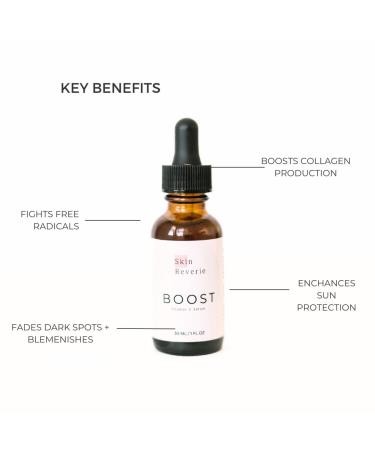 Skin Reverie BOOST Vitamin C Face Serum | Hydrating Serum for All Skin Types | Antioxidant & Collagen Boost - Buy Online on GoSupps.com