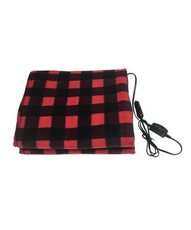 Bosuge Heated car ceiling-including quick heating portable heating for car-12 V car blanket travel ceiling heated 12-volt-fleece travel blanket for the WinterAuto Red and Black Grid