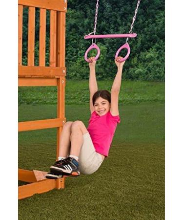 Standard Trapeze Bar with Rings - 6 Colors - 115lb Capacity - Easy to Install - DIY Swingset Accessory - Buy Online on GoSupps.com