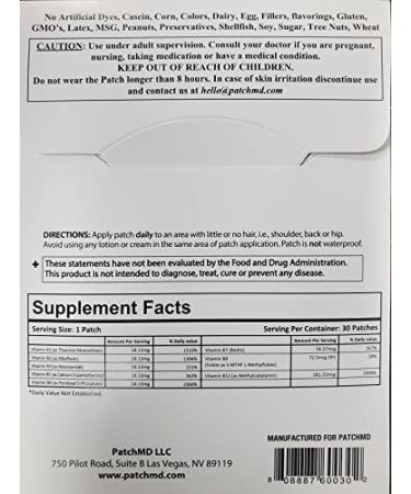 PatchMD B12 Energy Plus Patches - 30 Patches | Boost Energy Levels - Buy Online on GoSupps.com