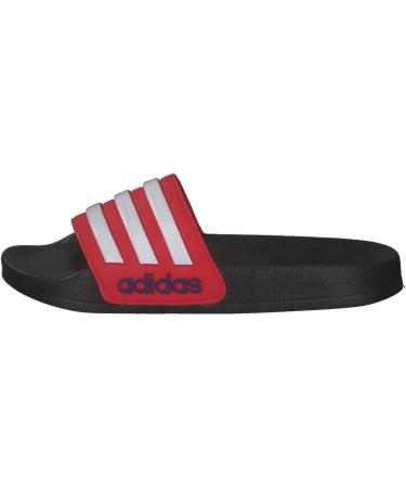 Buy adidas Unisex Kids Adilette Shower K Slides - Core Black Ftwr White Vivid Red | International Shipping Available - Buy Online on GoSupps.com