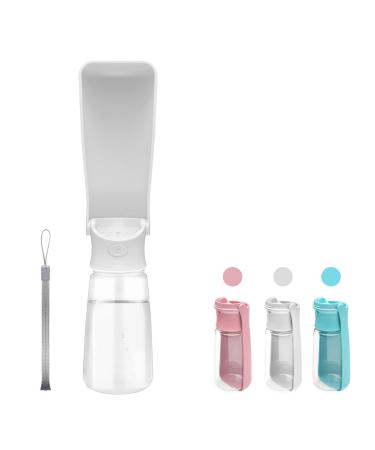 Petcooz drinking bottle dogs 550ml foldable dog drinking bottle for on the go portable water bottle dogs water bowl dog water bottle for dog cat pet to hike white