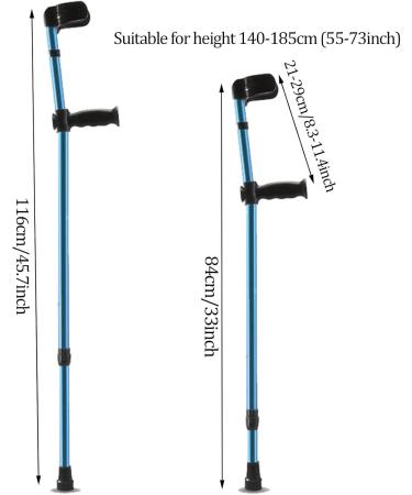 Portable Folding Forearm Crutches Adjustable Arm Crutches Lightweight Aluminum Crutches for Seniors Disabled Elderly Blue (Size : 1 Pair) Anniversary Lucky Star 1 Count - Buy Online on GoSupps.com