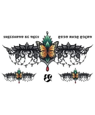 Large Mandala Chest & Waist Temporary Tattoo Sticker Set for Women - 8 Sheets - Buy Online on GoSupps.com