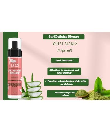 J Organic Solutions Curl Defining Mousse with Avocado Oil | Frizz-Free Curls Shine & Volume | Medium Hold Hair Care - Buy Online on GoSupps.com