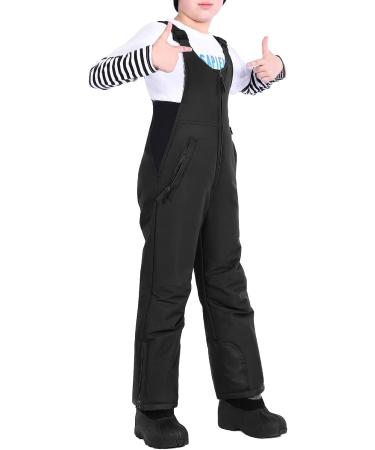 Sportneer Large Black Kids Snow Bibs | Insulated Ski Pants for Boys & Girls - Buy Online on GoSupps.com
