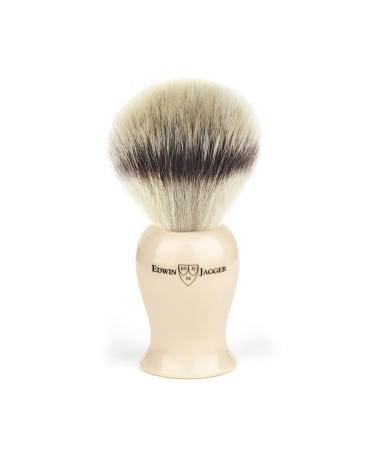 Edwin Jagger Synthetic Silver Tip Fibre Shaving Brush for use with Shaving Cream or Soap for Men (Imitation Ivory Large) Large Imitation Ivory