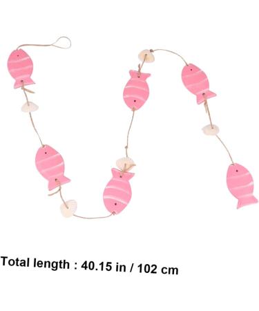 Yardenfun 1 Pc Decor Wedding Ornament Mini Beach Ornament Door Fish Hanging Ornament Pendant Curtain Wooden Pink 102X4.2CM - Buy Online on GoSupps.com