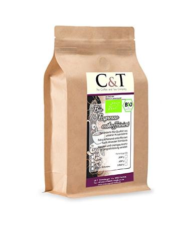 C&T Bio Espresso Crema | 100% Arabica Decaf Coffee 1000g Ground Decaffeinated Coffee in Kraft Paper Bag