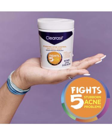 Clearasil Stubborn Acne Control 5in1 Daily Facial Cleansing Pads 90 Count x Pack of 3 30 Count (Pack of 3) - Buy Online on GoSupps.com