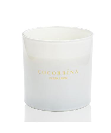 Cocorr na Candle fragrance candle in a glass - clean linen burning time up to 110 hours with 3 wicks natural soy candle Christmas gift candle 1300g clean linen 1300g