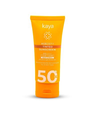 Age Defying Tinted Sunscreen with SPF 50 PA+++ Zinc Oxide Niacinamide Radicare Gold Dermatologist-Developed Blue Light Protection 50ml