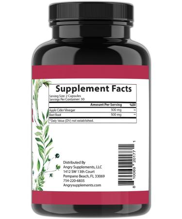 Angry Supplements Vegan Apple Cider Vinegar + Beet Root 60ct & Vegetarian Turmeric Curcumin 60ct- Plant Based Veggie Capsules for Men + Women (2pk-120ct) 120 Count (Pack of 1) - Buy Online on GoSupps.com