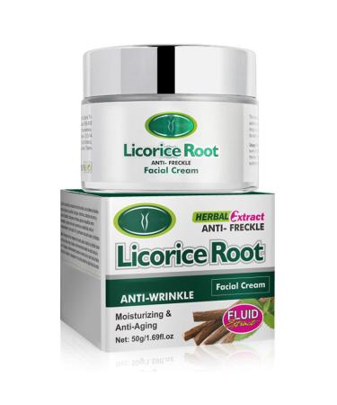 DISAAR Beauty Licorice Root Anti-Wrinkle Face Cream Hydrating Facial Skin Anti-Aging Moisturizer for Dark Spots & Fine Lines Evening 50g / 1.69fl.oz