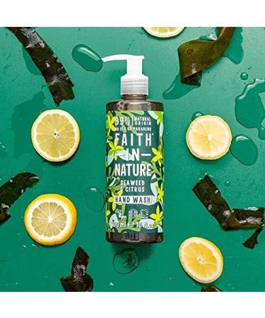Faith In Nature Seaweed & Citrus Hand Wash 400ml - Vegan, Cruelty-Free, Detoxifying - No SLS or Parabens - Buy Online on GoSupps.com