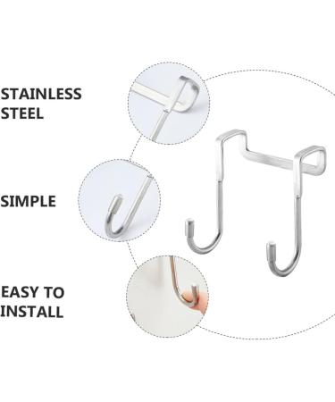 Healeved 6pcs Stainless Steel Hangers Over Door Coat Hooks Hat Hanging Hooks Perforated Door Clothing - Buy Online on GoSupps.com