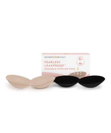 Kindred Bravely Fearless Leakproof Reusable Breast Pads | Ultra Absorbent Washable Nursing Pads 4 Pack