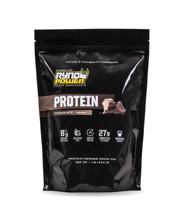 Ryno Power All Natural Whey Protein 1lb (10 Servings) 'Chocolate' - 100% Whey Protein Blend & No Fillers - Non GMO