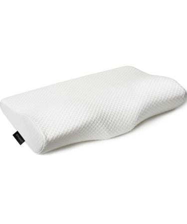 EPABO Contour Memory Foam Pillow Orthopedic Sleeping Pillows, Ergonomic Cervical Pillow for Neck Pain - for Side Sleepers, Back and Stomach Sleepers, Free Pillowcase Included ( Firm & Queen ) White Queen(24*15*4.8 inches)