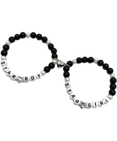 Oralgos Colorful Pearl Bracelets - Stackable Star-Shaped Jewelry Trendy Valentine's Day Accessory 2-Piece Hand Chain Set - Buy Online on GoSupps.com