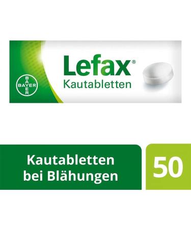 Lefax Chewing Tablets - 42 mg Simeticon for Light Flatulence - Peppermint Flavor - Child-Friendly - 50 Tablets - International Shipping - Buy Online on GoSupps.com