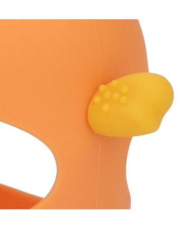 Silicone Baby At Ring Pacifier | Soothing 2-Stem Training Toy for Day & Night - Orange - Buy Online on GoSupps.com
