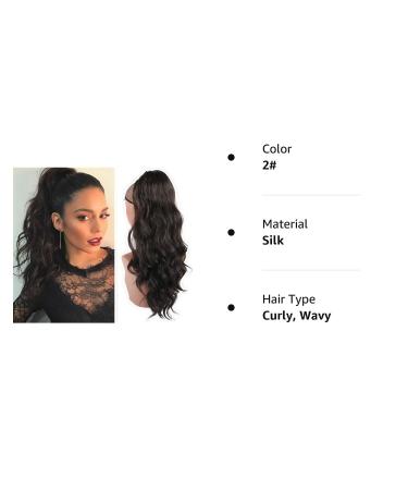 CINHOO Natural Black 24 Inch Wavy Drawstring Ponytail Extension | Heat Resistant Curly Wavy Hair Bun for Women - Buy Online on GoSupps.com