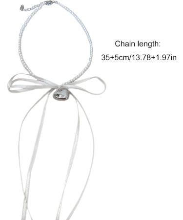 Oralgos Fashionable Heart Necklace with Loop | Adjustable Collarbone Chain | Imitation Pearls & Choker for Everyday Use Black - Buy Online on GoSupps.com